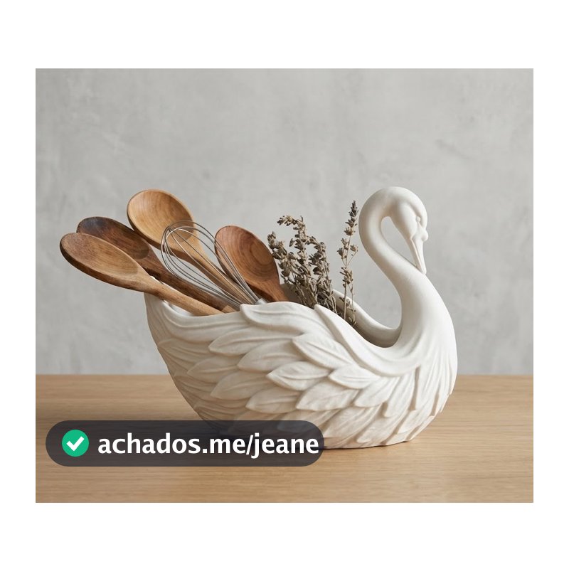 Cisne Decorativo Porta Objetos | Vaso | Cachepot | Porta Utensílios
