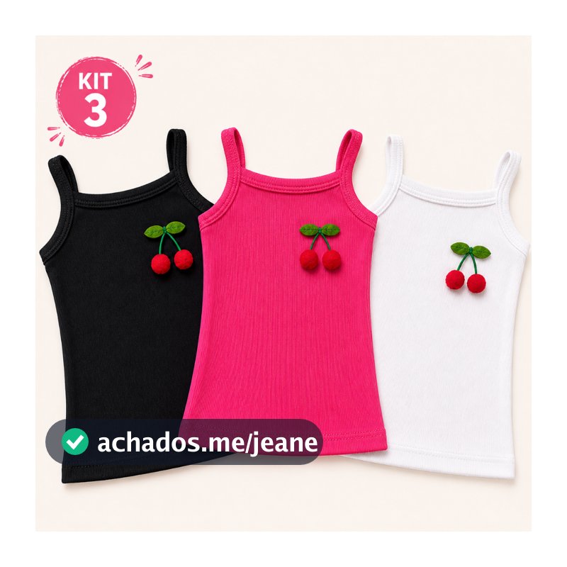 Kit 3 Blusa Alcinha Ribana em Algodão Alcinha Infantil Menina Confortável Alcinha Feminina Premium
