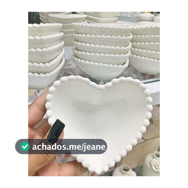 Bowl Cerâmica Tigela Petisqueira Porta Joias Coração Natal Branco Mães Mesa Posta Decoração