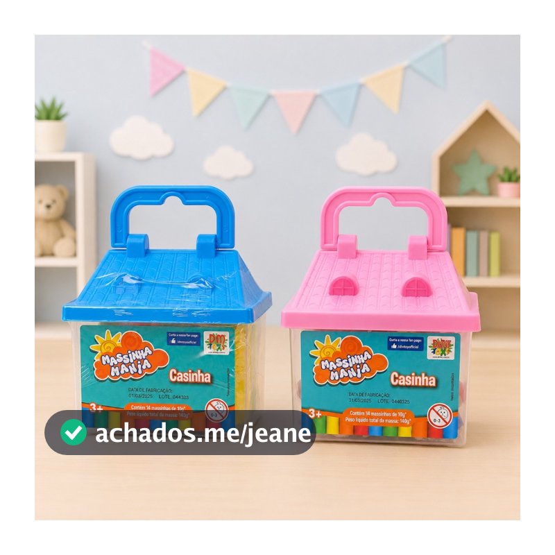 Maleta Casinha Massinha De Modelar Infantil 14 Cores Brinquedo Educativo