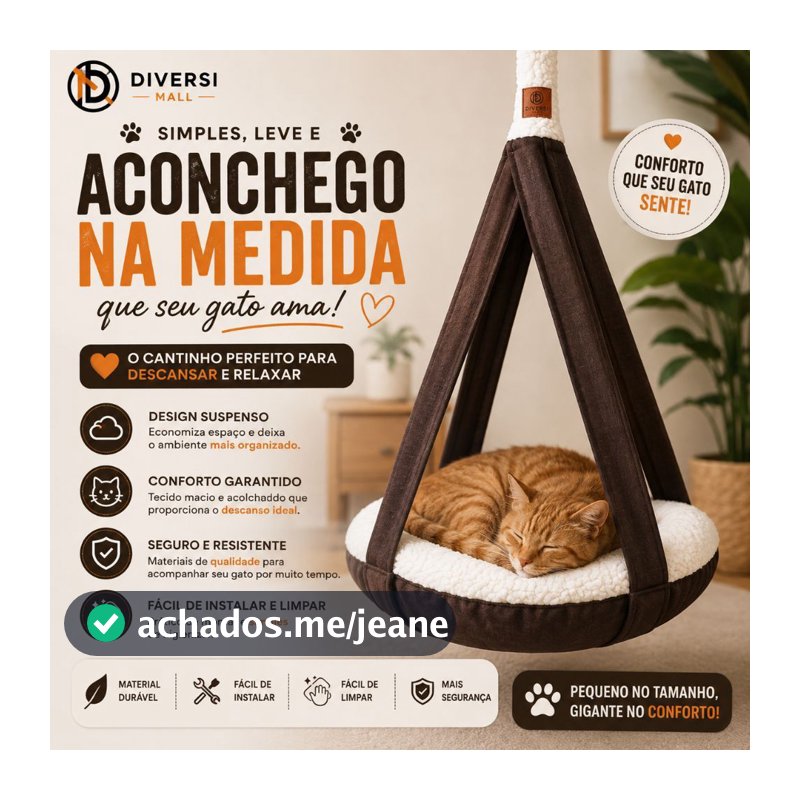 🔥 CAMA SUSPENSA ACONCHEGO SIMPLES PARA GATOS