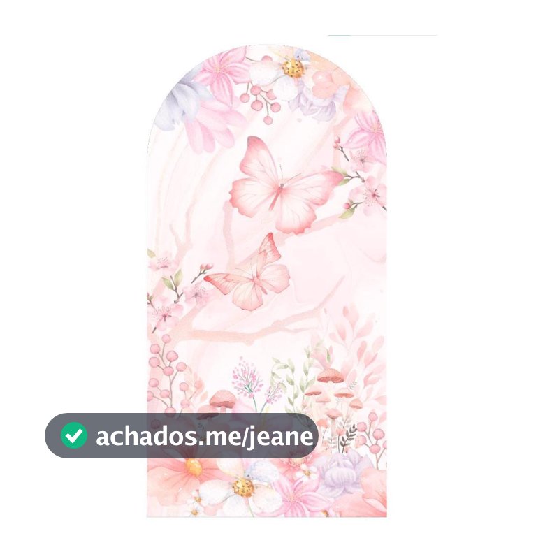 PAINEL ROMANO PERSONALIZADO TEMA BORBOLETA ROSA