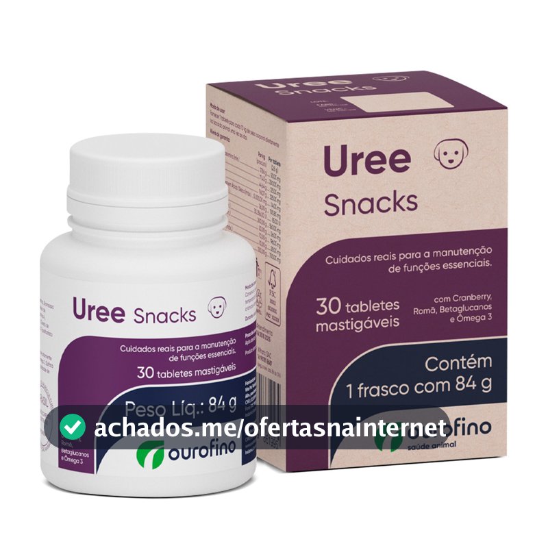 Uree Snacks Suplemento 30 tabletes palatáveis ourofino Cães