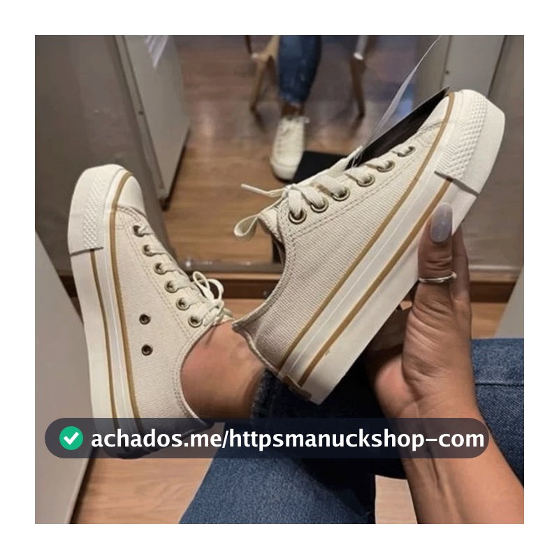 Tênis Plataforma Feminino Couro ou Tecido Casual Clássico Retrô Dia a Dia