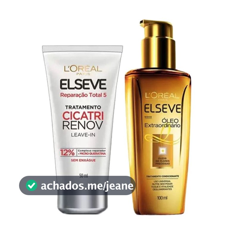 Kit  Óleo Extraordinário 100ml + Elseve Leave-In Cicatri Renov 50ml