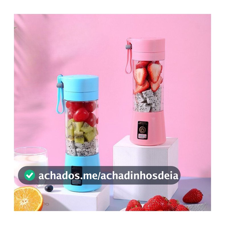 Mini Liquidificador Portátil Shake Com 6 Laminas Acompanha Cabo USB
