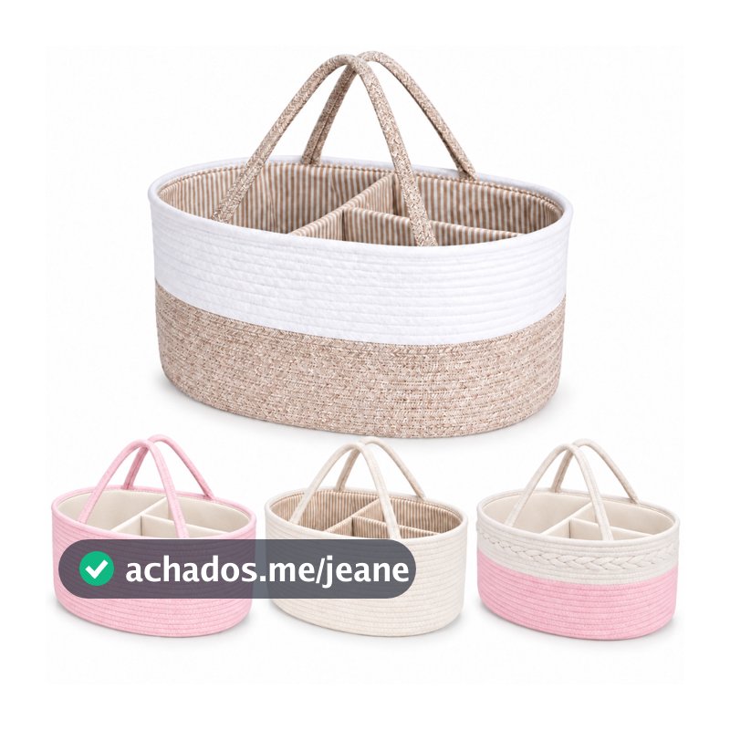 Bolsa Organizador Fralda Bebê Mamadeira Carrinho Maternidade Bege e Branco