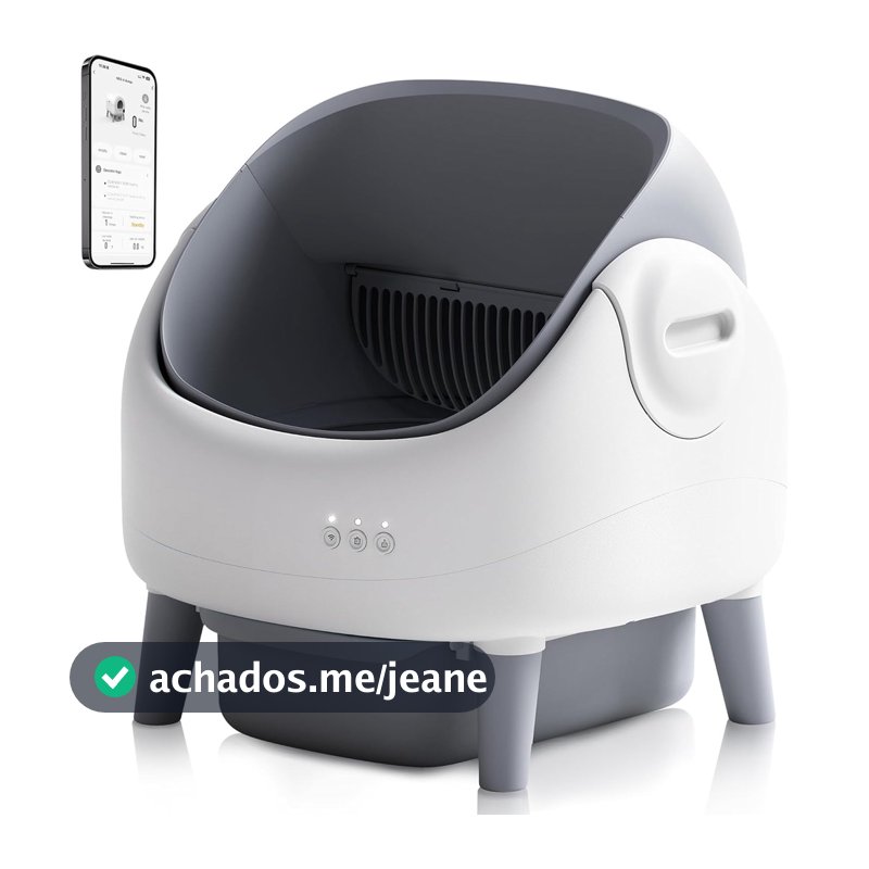 Newpet Caixa de Areia Autolimpante com Tampa Aberta Caixa de Areia Automática para Gatos para Vários Gatos com app