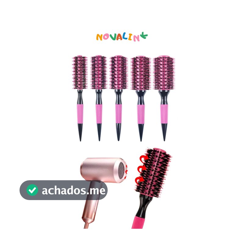 Escova Profissional Térmica com Cerdas Duplas e Base de Cerâmica Aleatório