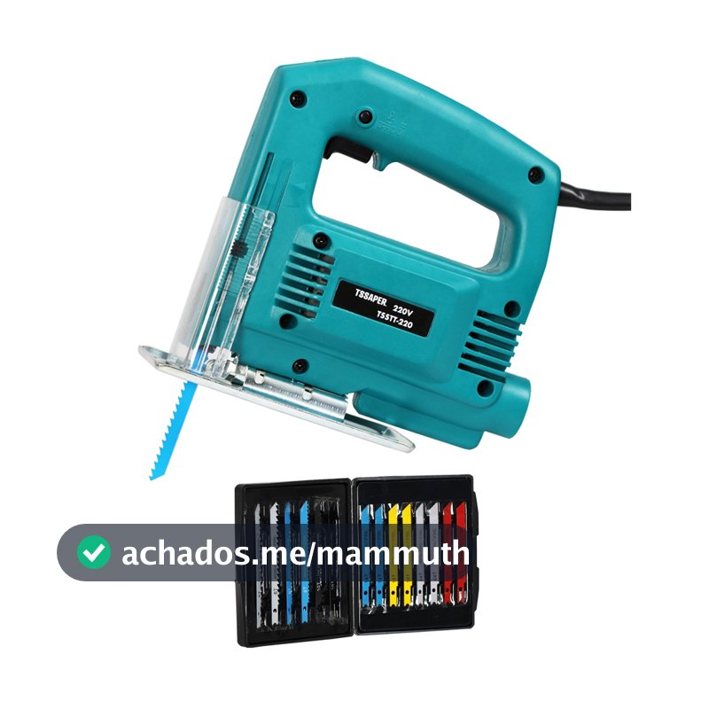 Serra Tico Tico 500w Base Ajustável + 14 serras Corta Madeira Mdf Metal Aluminio Plastico Tssaper