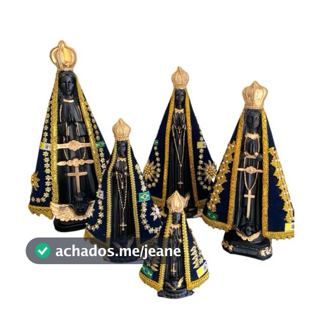 Imagem Nossa Senhora Aparecida Manto Bordado em Gesso Premium