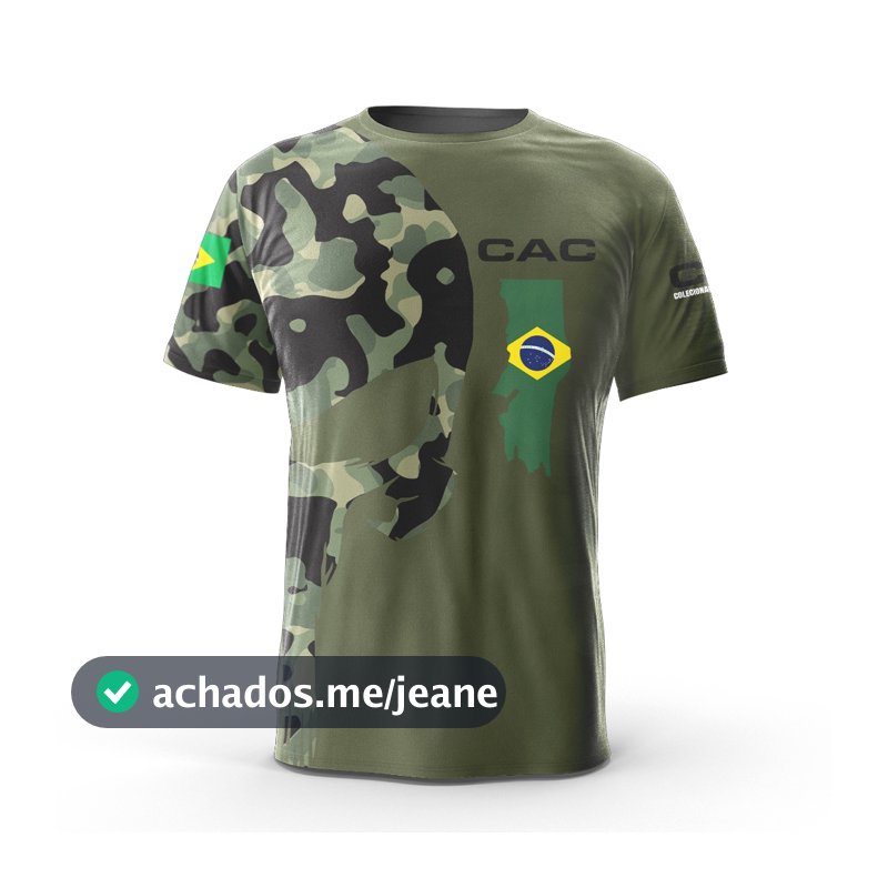 Camiseta Cac Colecionador Caça Militar Brasil Proteção Uv50+