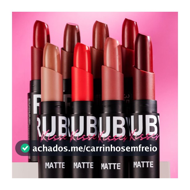 Batom em Bala Matte Ruby Kisses 3,5g Batom Longa Duração Maquiagem Lábios