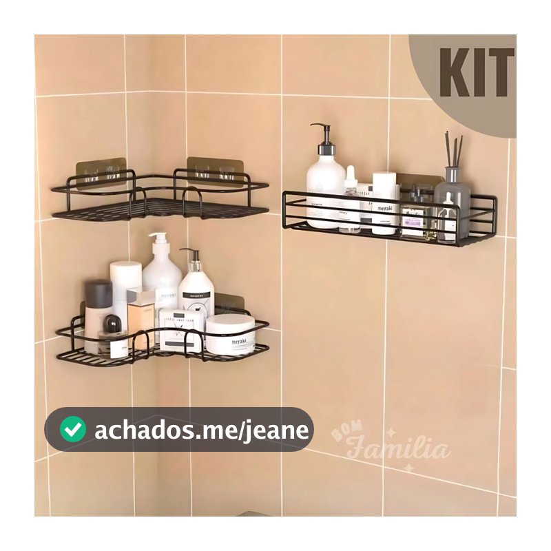 1/2/3 Prateleiras Suporte Auto Adesivas Organizadoras De Metal Banheiro Cozinha