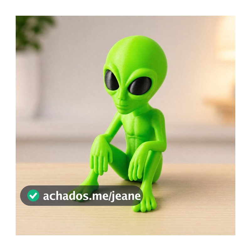 Boneco Alienígena ET Decorativo Colecionável Verde 11 cm para Mesa, Estante e Setup Gamer, Presente Criativo