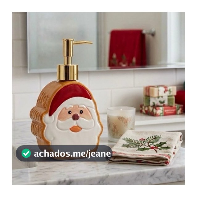 Porta Sabonete Dispenser Sabonete Líquido Natalino 250ml Cerâmica Luxo Decorativo Banheiro Lavabo