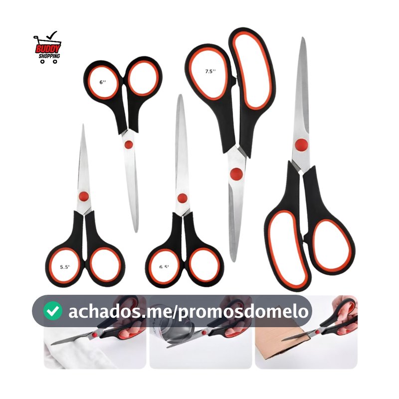 Kit 5 Tesouras Costura Profissional Super Afiadas Inox Luatek LWJ-109