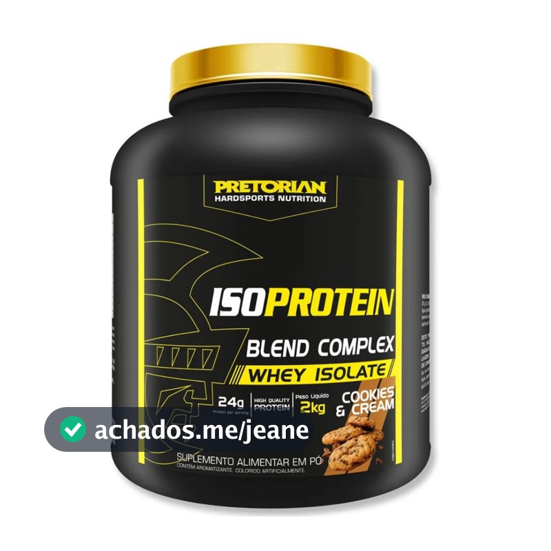 Whey Protein Isolado Iso Blend Complex Zero Açucar Recuperação Muscular Isolate Protein 2Kg - Pretorian