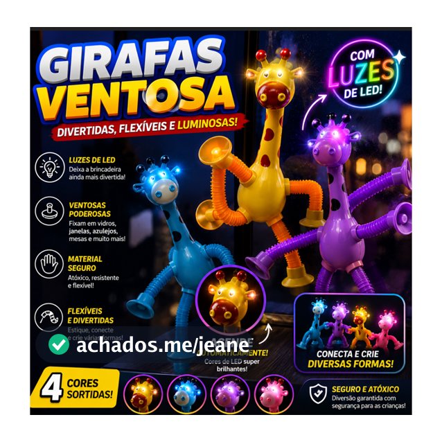 Kit 12 girafas estica e gruda pop it tubo brinquedo infantil lembrancinha festa brinde