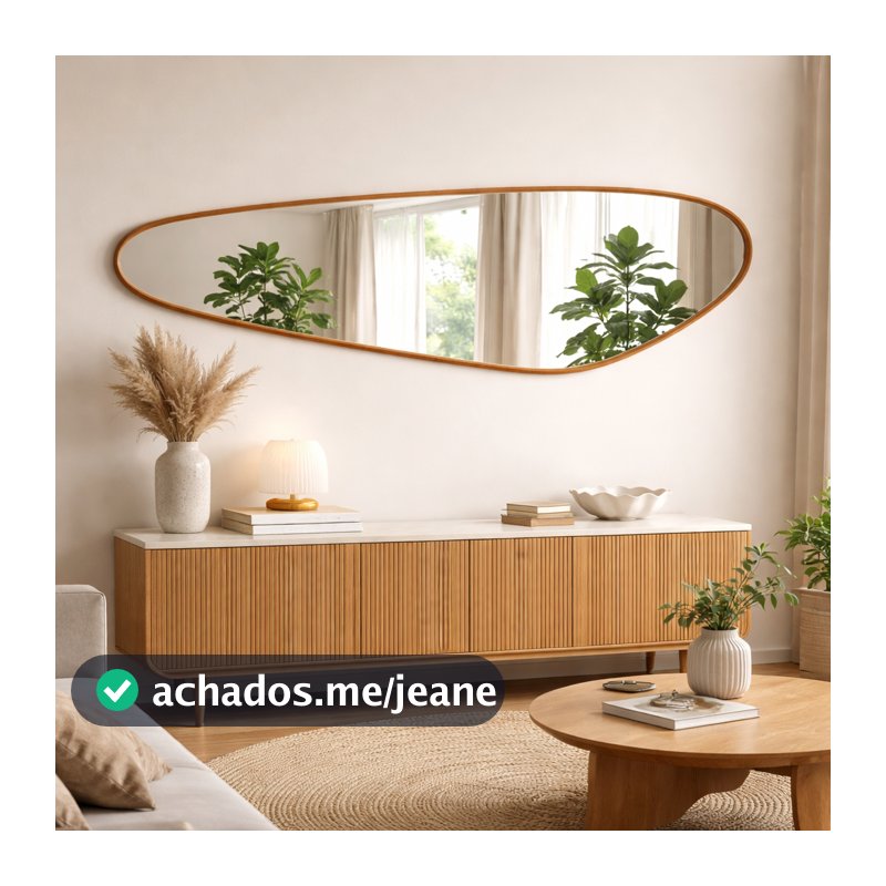 Espelho Orgânico Assimétrico de Parede Grande 44x160cm Corpo Inteiro