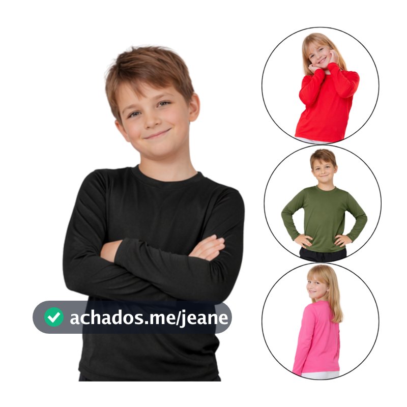 Camisa UV Infantil proteção solar - 2 a 14 anos - Masculino e feminina - Menino e menina