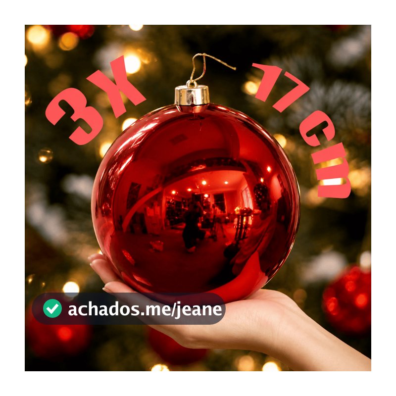 Kit 3 Bolas De Natal Grande 17cm Vermelha Decoração 1 Unidade Árvore Enfeite luxo Dourado Promoção