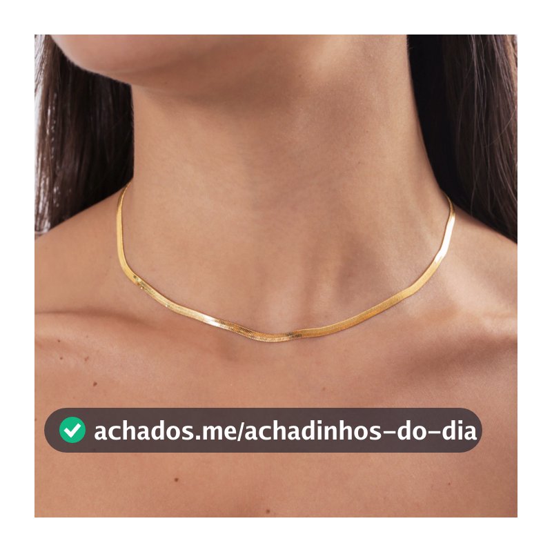 [ SEMI JOIA ] Colar Choker Feminina Malha 2mm Fita Banhado a Ouro 18k ou Prata Acessórios Femininos
