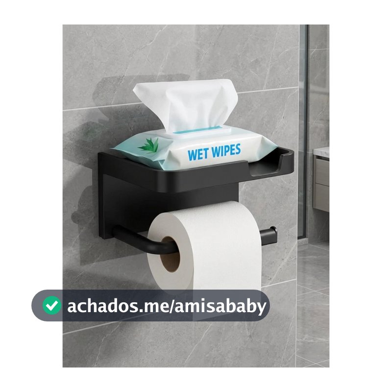 Suporte Porta Papel Higiênico Fixação Adesivo Resistente Prateleira Lenço Umedecido Celular Chaves Decoração