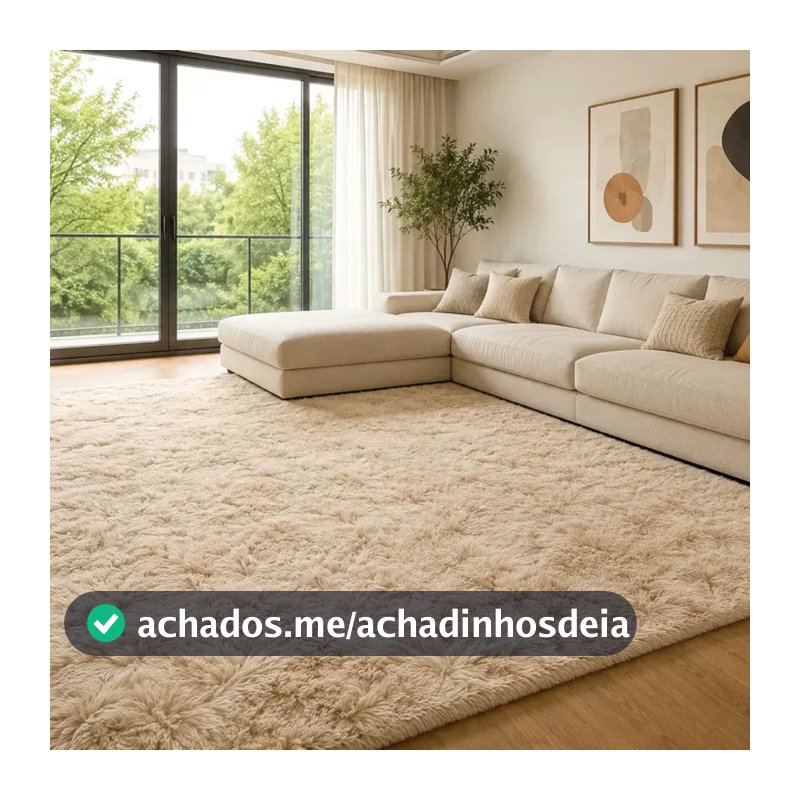 Tapete Decorativo Grande 3,00x2,00 Peludo Sala de Estar Macio Confortável Luxo