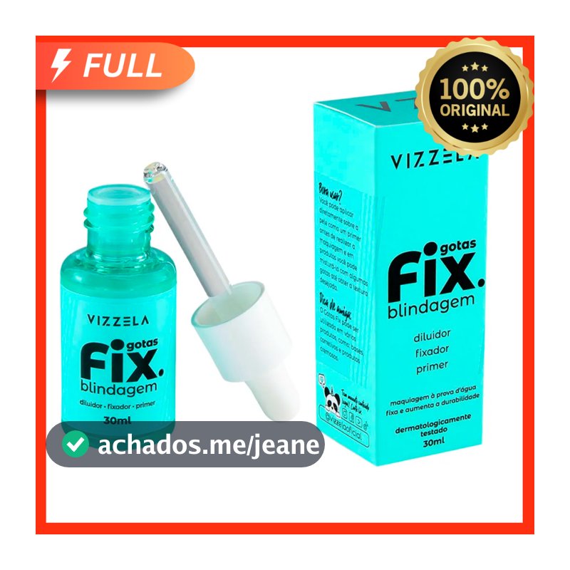 Gotas Fix Blindagem Vizzela Fixador de Maquiagem Vegano 100% Original