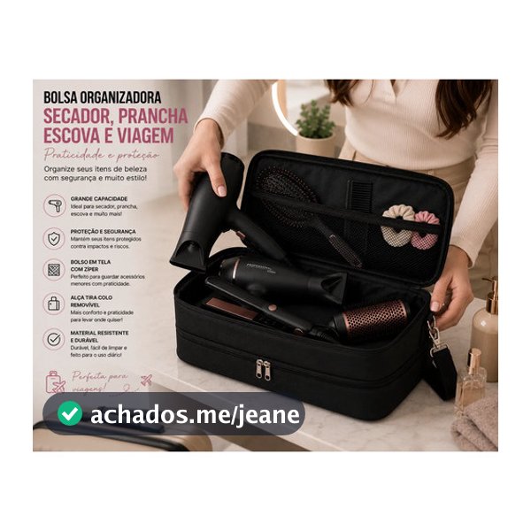 Bolsa Organizadora Para Secador Chapinha Escova Maquiagem