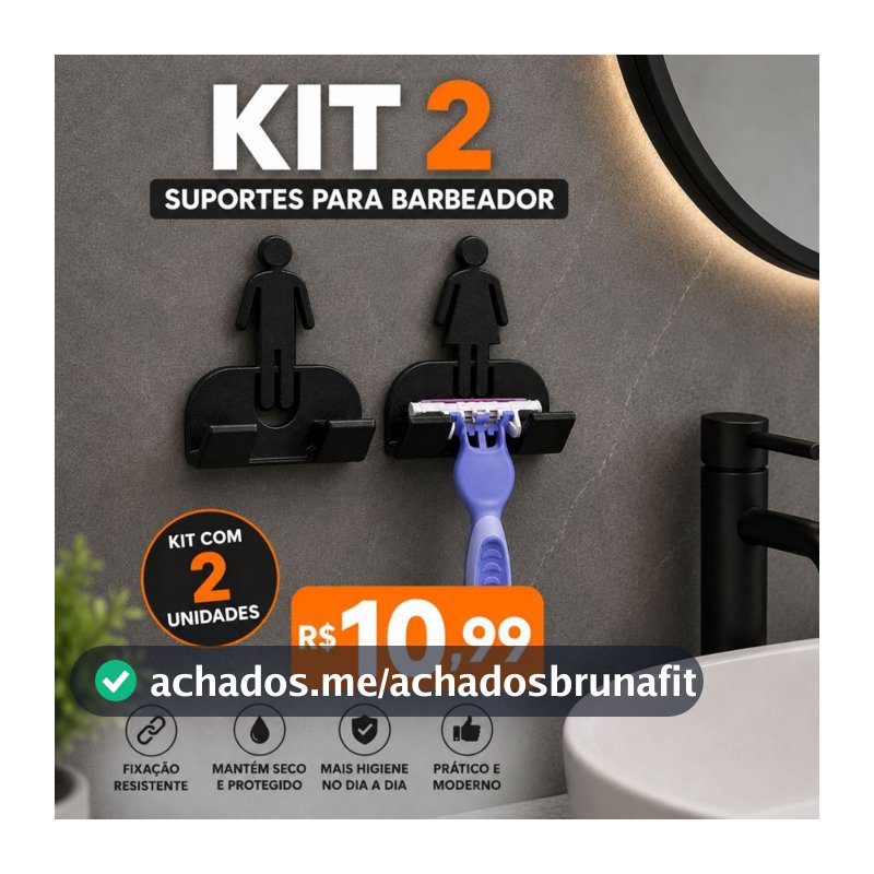 Suporte kit 2 De Lâmina De Barbear Dele Dela Conjunto Feminino Masculino Parede Banheiro Organizador