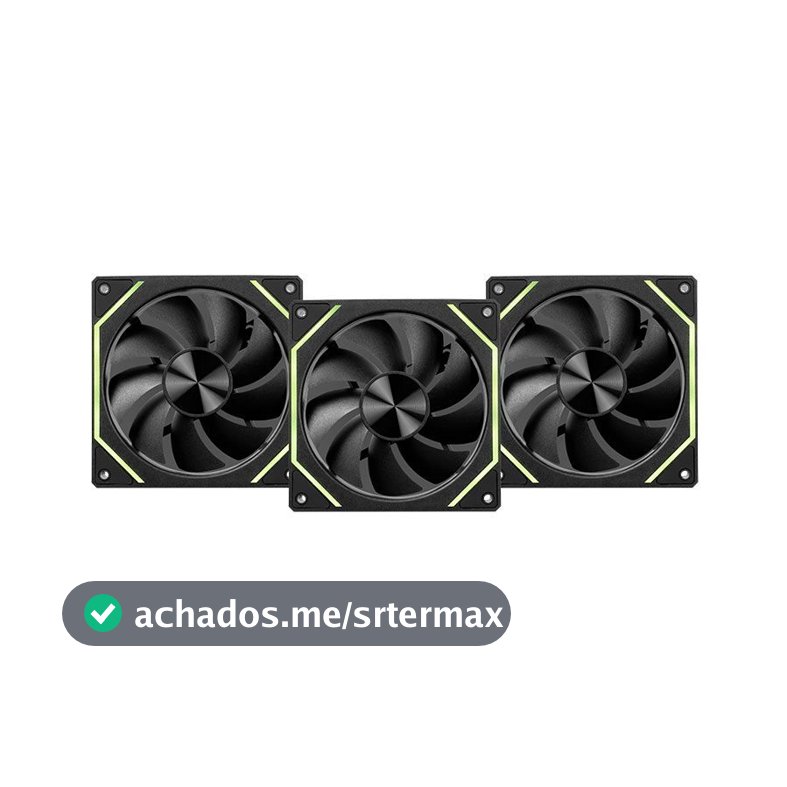 Kit Ventoinhas Pichau Ventus NX, ARGB, 3x120mm, Preto, PCH-VTNX3-BK01
