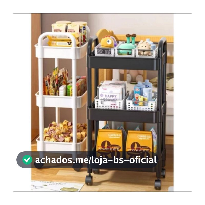 Carrinho Estante Pequeno  Multiuso Com Rodinha 3  Prateleiras Organizador Móvel Para Diversos Itens