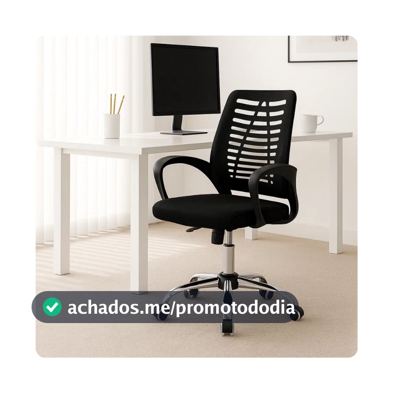 Cadeira Escritório Ergonômica Encosto Tela Mesh Giratória Preta