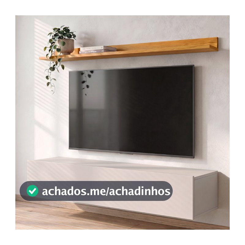 Bancada Suspensa e Prateleira 99cm Slat M20 Cinamomo/Off - Mpozenato