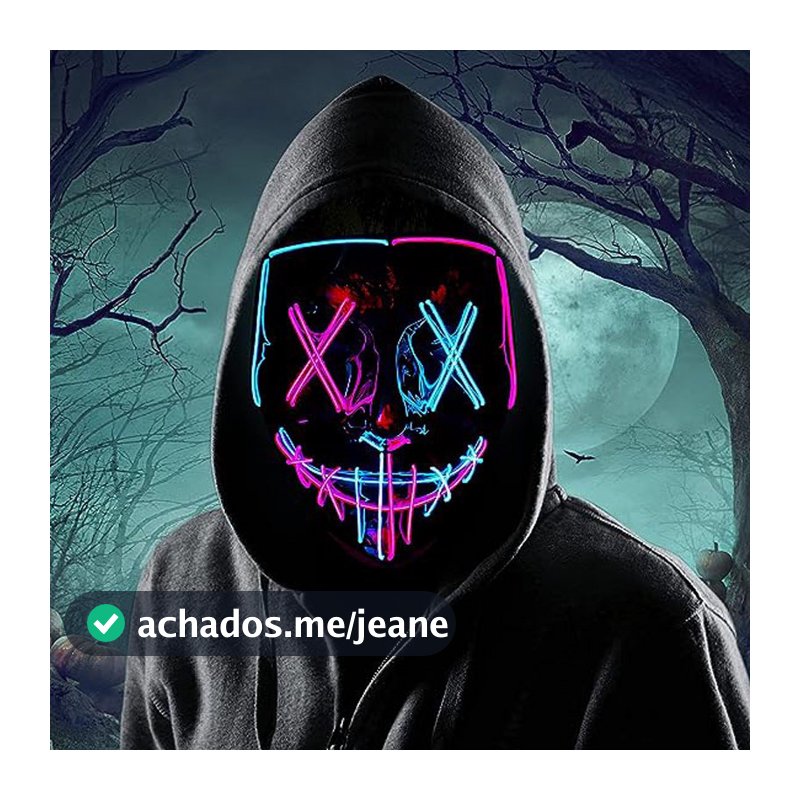Máscara luminosa LED EL Máscara colorida de Halloween Duas cores LED-JJ04