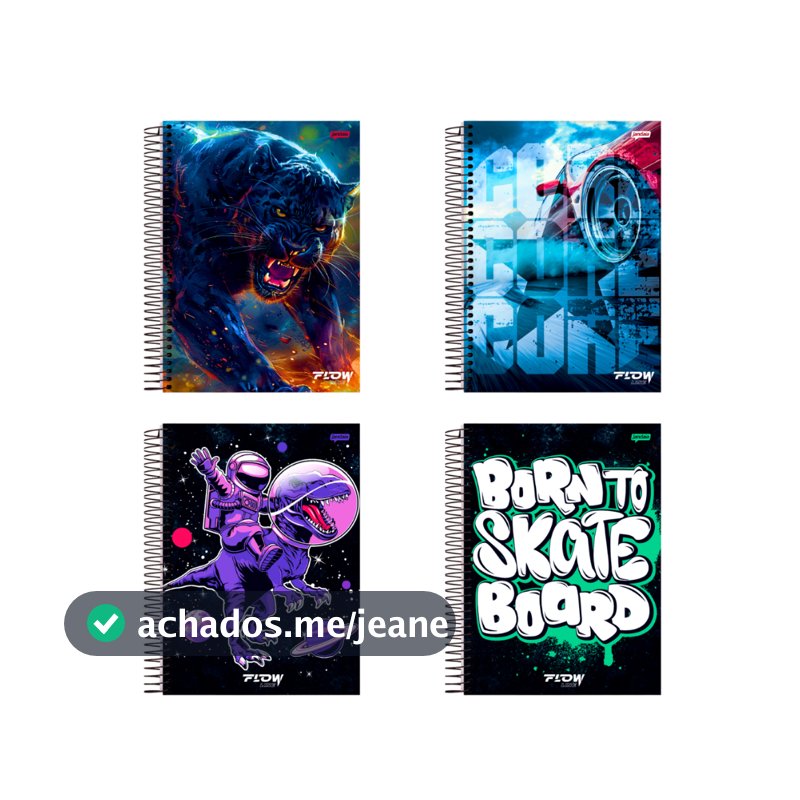Caderno 15 Matéria Universitario Masculino 240 Folhas Flow - Jandaia