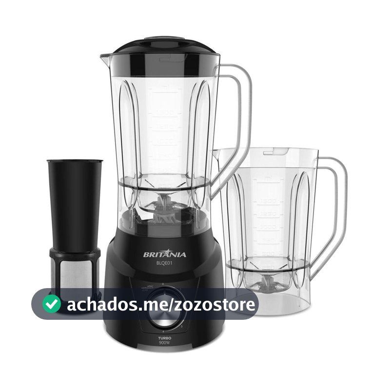Liquidificador Britânia 900W 2,6L 4 Velocidades Preto BLQE01