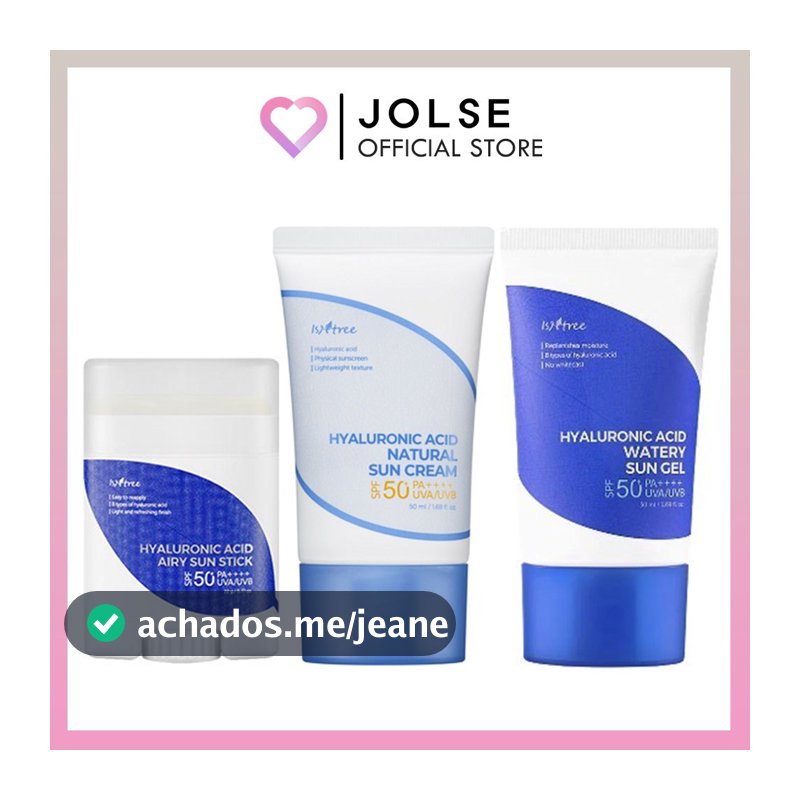 Isntree Protetor Solar De Ácido Hialurônico Airy Sun Stick/Gel Aquoso/Creme Natural