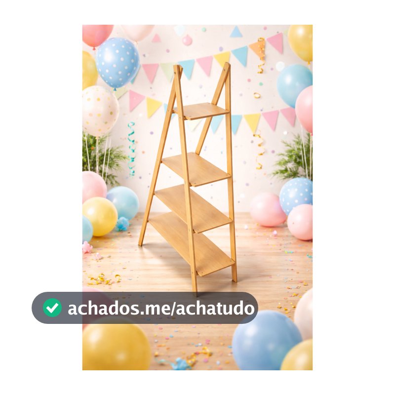 Escada 4 Andares Decoração Bolo Docinha Madeira Em mDf