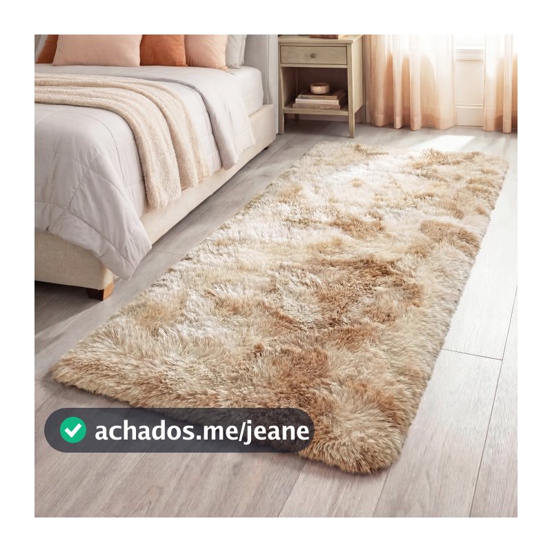 Tapete Passadeira 2,00 x 0,60 Corredor Quarto Sala Beira de Cama Felpudo Peludo