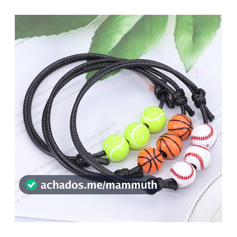 1 basquete beisebol pulseira linha de cera tecido Softball tênis Rugby futebol pulseira esportiva