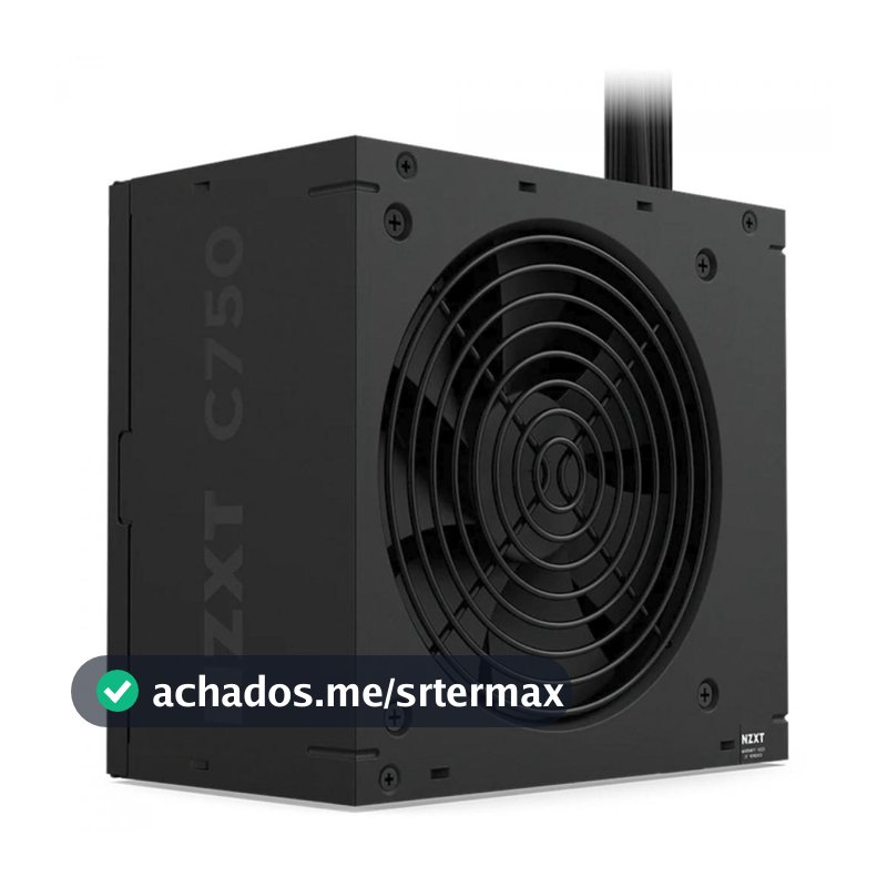 Fonte NZXT C750 Bronze, 750W, 80 Plus Bronze, PFC Ativo, ATX 3.1, Preto, PA-7B3BB-US