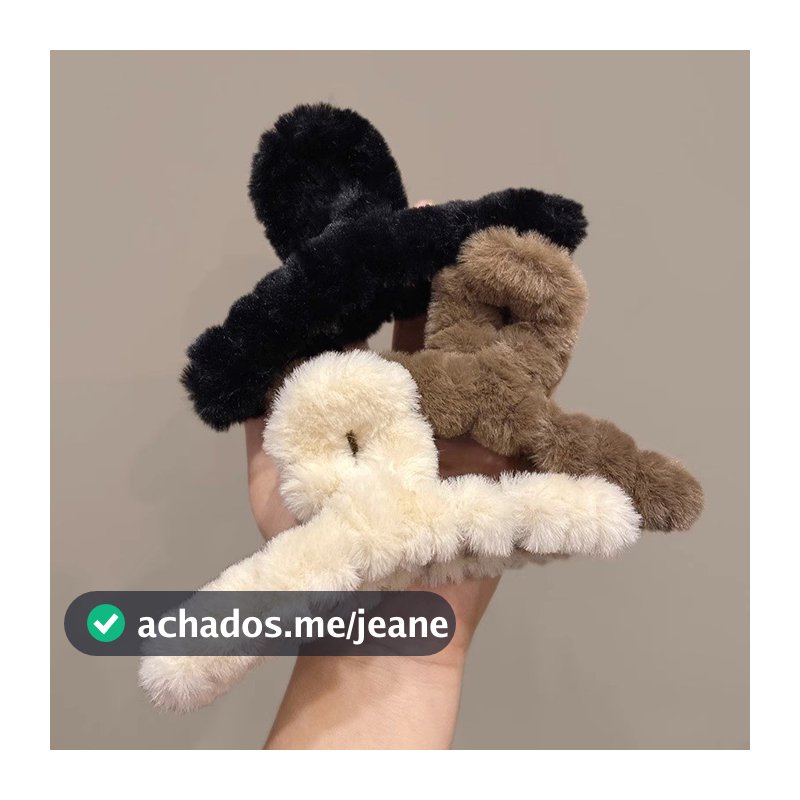 Piranha de Cabelo Pelúcia - Elegante Chique Prendedor Presilha Penteado Acessório