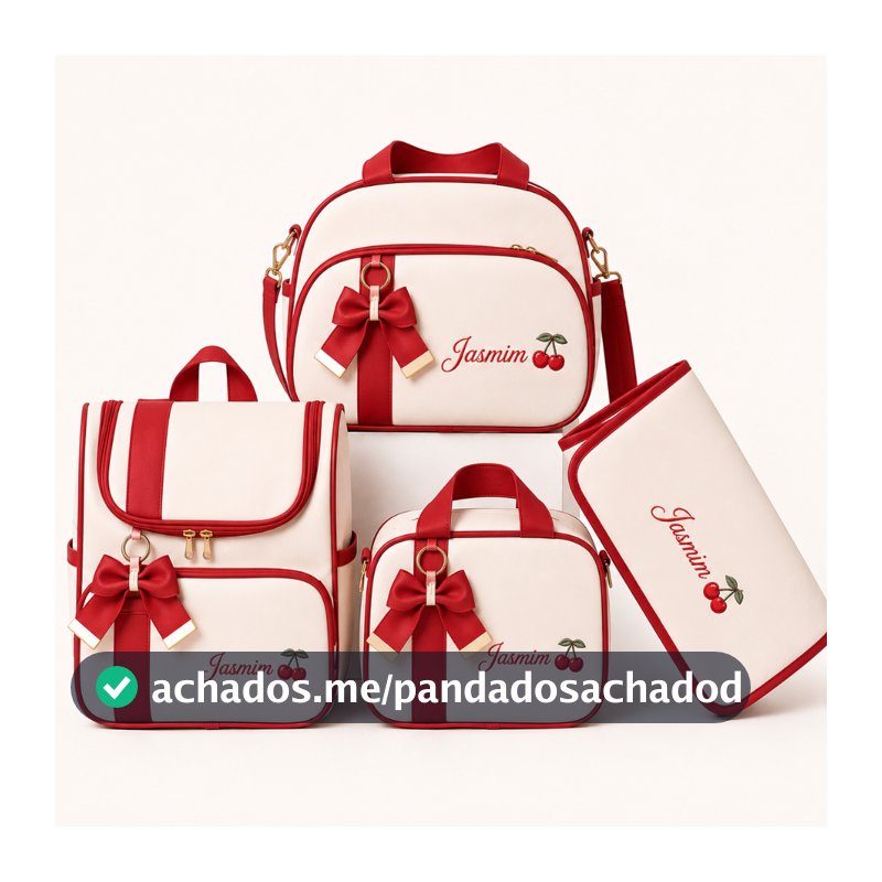 Kit Bolsa Maternidade 4 peças - Bolsa De Bebê Materna Menina E Menino - Personalizada