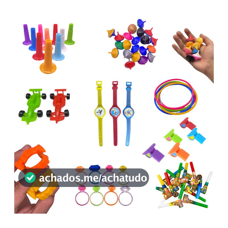 Kit 100 Mini Brinquedos Aniversário Festa Lembrancinha Saquinho Surpresa Dia das Crianças Infantil