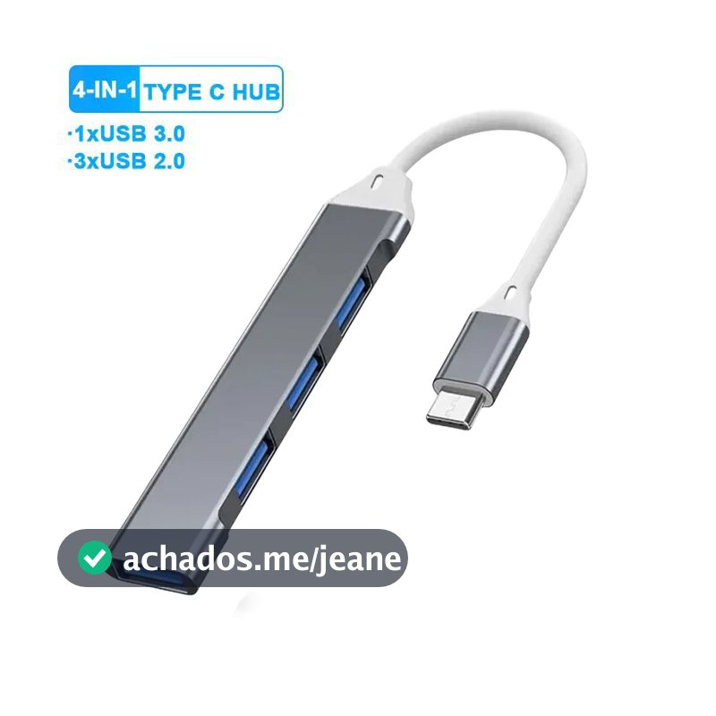 Divisor De Múltiplas Portas USB Tipo C Hub OTG De 4 Para Conversor De Laptop Macbook