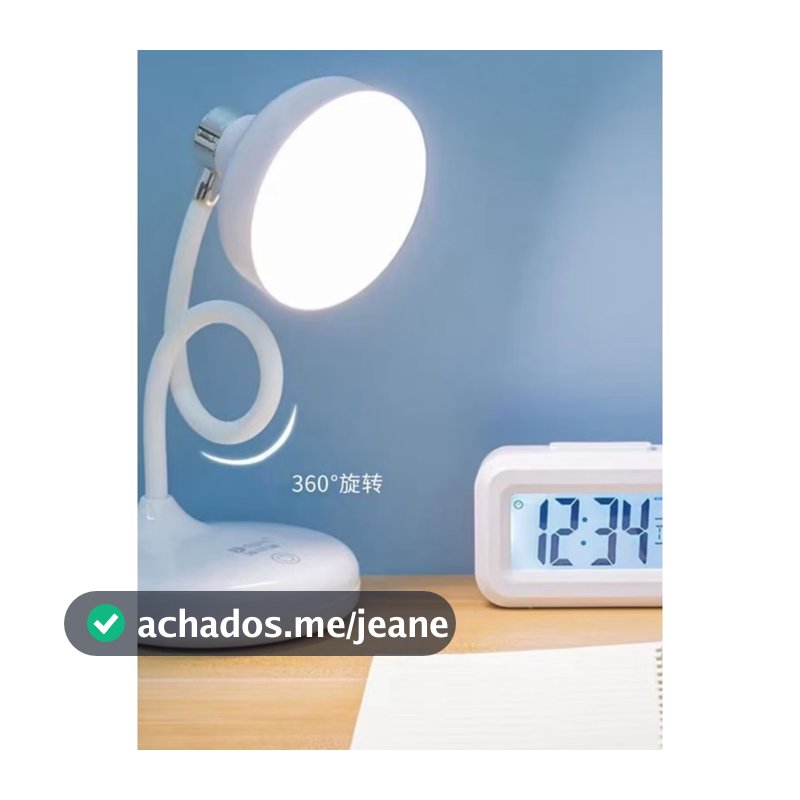 Luminária Abajur de Mesa LED Luz Recarregável Touch 20 Leds Haste Flexível Lâmpada De Estudo Sem Fio