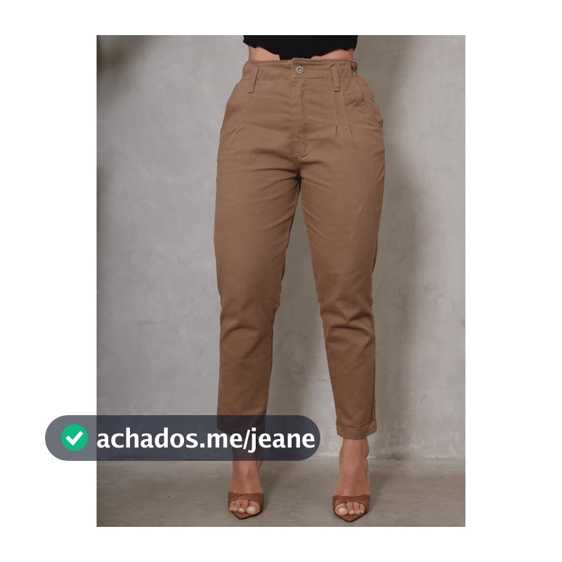 Calça Jeans Feminina Com Elástico Cintura Bolso